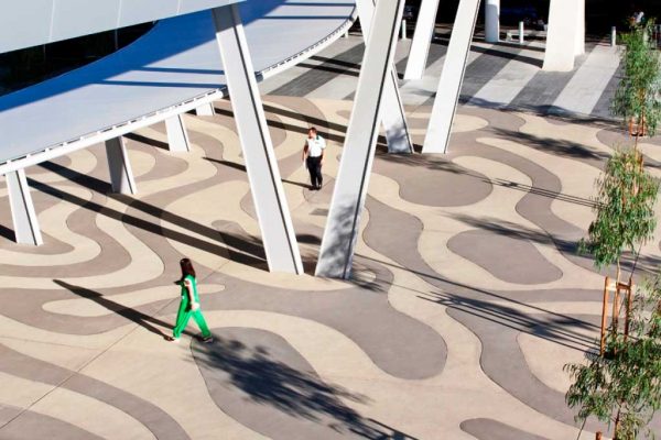 Adelaide Airport Plaza Exposed Aggregate Concrete